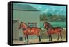 Two Horses in Harness, c.1910-null-Framed Stretched Canvas