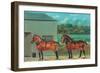 Two Horses in Harness, c.1910-null-Framed Premium Giclee Print