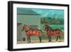 Two Horses in Harness, c.1910-null-Framed Giclee Print