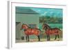 Two Horses in Harness, c.1910-null-Framed Giclee Print