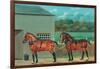 Two Horses in Harness, c.1910-null-Framed Giclee Print