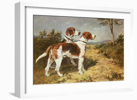 Two Hounds in a Landscape-John Emms-Framed Giclee Print