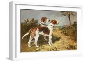 Two Hounds in a Landscape-John Emms-Framed Giclee Print