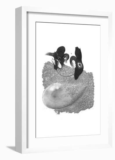 Two Human and a Balloon-Ryuichirou Motomura-Framed Art Print