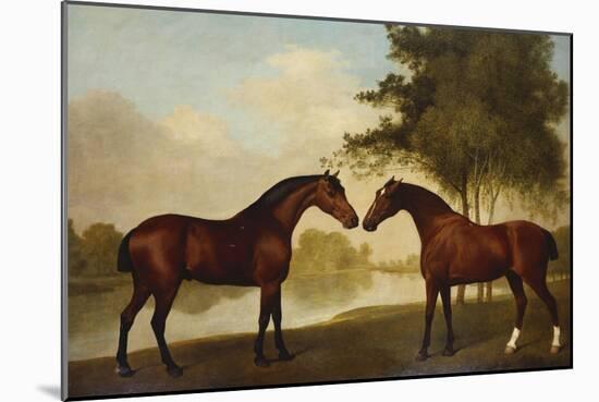 Two Hunters by a Lake-George Stubbs-Mounted Giclee Print