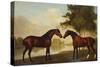 Two Hunters by a Lake-George Stubbs-Stretched Canvas