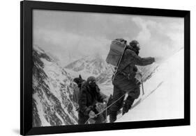 Two Hunza Porters Climb Up To the Fourth Camp on the Abruzzi Spur of K2-null-Framed Giclee Print