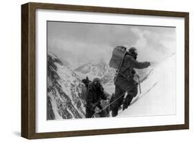 Two Hunza Porters Climb Up To the Fourth Camp on the Abruzzi Spur of K2-null-Framed Giclee Print