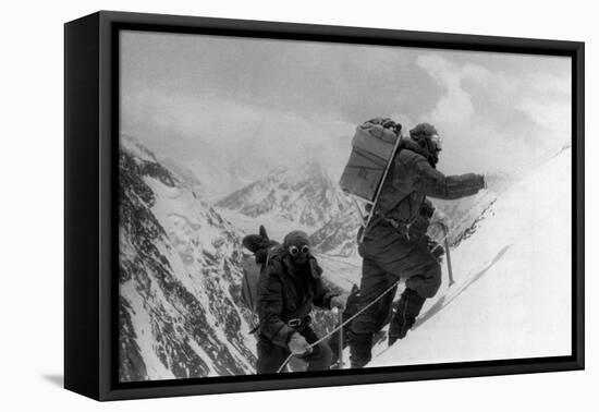 Two Hunza Porters Climb Up To the Fourth Camp on the Abruzzi Spur of K2-null-Framed Stretched Canvas
