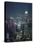 Two Ifc Building on Right and Skyline at Night, Hong Kong, China, Asia-Amanda Hall-Stretched Canvas