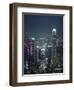 Two Ifc Building on Right and Skyline at Night, Hong Kong, China, Asia-Amanda Hall-Framed Photographic Print