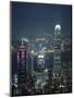 Two Ifc Building on Right and Skyline at Night, Hong Kong, China, Asia-Amanda Hall-Mounted Photographic Print