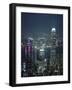Two Ifc Building on Right and Skyline at Night, Hong Kong, China, Asia-Amanda Hall-Framed Photographic Print