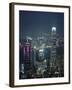 Two Ifc Building on Right and Skyline at Night, Hong Kong, China, Asia-Amanda Hall-Framed Photographic Print