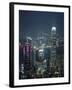 Two Ifc Building on Right and Skyline at Night, Hong Kong, China, Asia-Amanda Hall-Framed Photographic Print