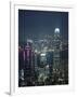 Two Ifc Building on Right and Skyline at Night, Hong Kong, China, Asia-Amanda Hall-Framed Photographic Print