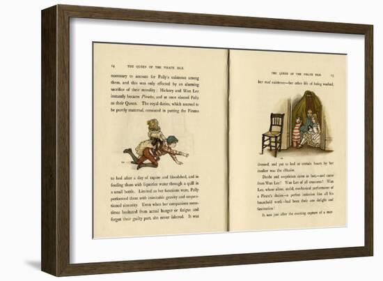 Two Illustrations, the Queen of the Pirate Isle-Kate Greenaway-Framed Art Print