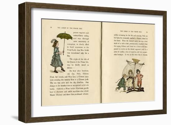 Two Illustrations, the Queen of the Pirate Isle-Kate Greenaway-Framed Art Print