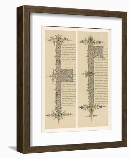 Two Initial Qs from an Italian Manuscript of the de Civitate Dei of Saint Augustine-null-Framed Art Print