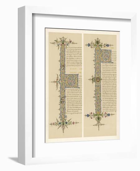 Two Initial Qs from an Italian Manuscript of the de Civitate Dei of Saint Augustine-null-Framed Art Print