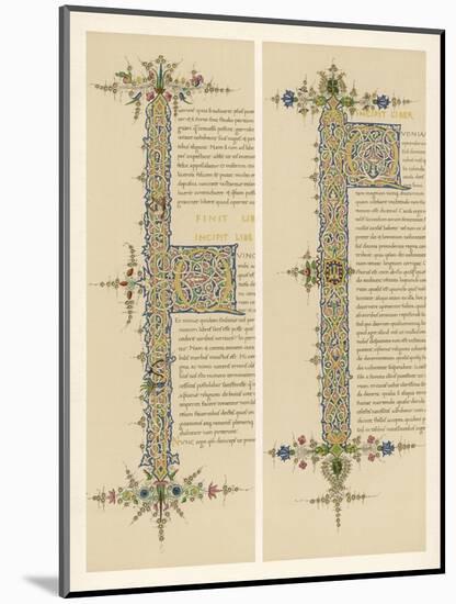 Two Initial Qs from an Italian Manuscript of the de Civitate Dei of Saint Augustine-null-Mounted Art Print