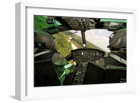 Two Instructor Pilots Practice Low Flying Operations in a Uh-1H Huey Helicopter-null-Framed Photographic Print