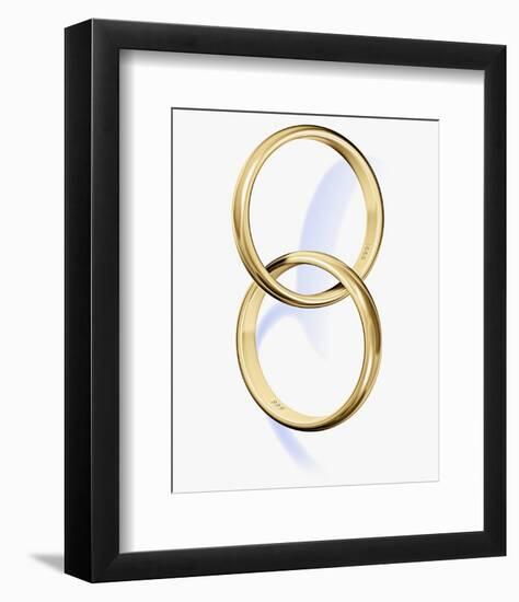 Two interlocked wedding rings-Matthias Kulka-Framed Photo
