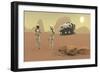 Two Intrepid Explorers Discuss the Next Phase of their Exploration of Mars-Stocktrek Images-Framed Art Print