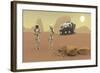 Two Intrepid Explorers Discuss the Next Phase of their Exploration of Mars-Stocktrek Images-Framed Art Print