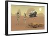 Two Intrepid Explorers Discuss the Next Phase of their Exploration of Mars-Stocktrek Images-Framed Art Print