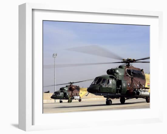 Two Iraqi MI-17 Hip Helicopters Conduct an Aeromedical Evacuation Mission-Stocktrek Images-Framed Photographic Print