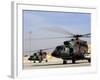 Two Iraqi MI-17 Hip Helicopters Conduct an Aeromedical Evacuation Mission-Stocktrek Images-Framed Photographic Print