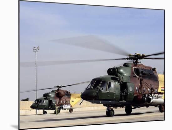 Two Iraqi MI-17 Hip Helicopters Conduct an Aeromedical Evacuation Mission-Stocktrek Images-Mounted Photographic Print