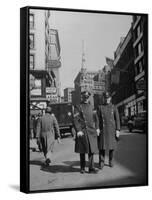Two Irish Cops Standing on Washington Streeet-Walter Sanders-Framed Stretched Canvas