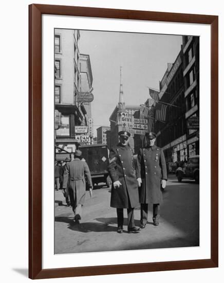 Two Irish Cops Standing on Washington Streeet-Walter Sanders-Framed Photographic Print