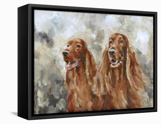 Two Irish Setters-Solveiga-Framed Stretched Canvas