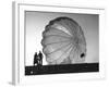 Two Irving Air Chute Co. Employees Struggling to Pull Down One of their Parachutes after Test Jump-Margaret Bourke-White-Framed Photographic Print