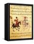 Two Islamic Men in Horseback Battle with Lances-null-Framed Stretched Canvas