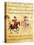 Two Islamic Men in Horseback Battle with Lances-null-Stretched Canvas