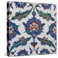 Two Iznik Pottery Tiles-null-Stretched Canvas