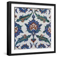 Two Iznik Pottery Tiles-null-Framed Giclee Print