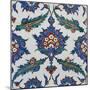 Two Iznik Pottery Tiles-null-Mounted Giclee Print