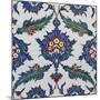 Two Iznik Pottery Tiles-null-Mounted Giclee Print