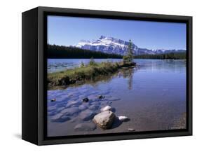 Two Jack Lake with Mount Rundle Beyond, Banff National Park, Unesco World Heritage Site, Alberta-Pearl Bucknall-Framed Stretched Canvas