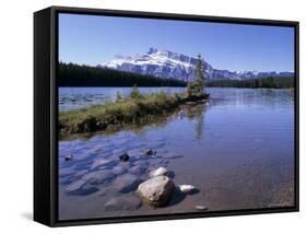 Two Jack Lake with Mount Rundle Beyond, Banff National Park, Unesco World Heritage Site, Alberta-Pearl Bucknall-Framed Stretched Canvas