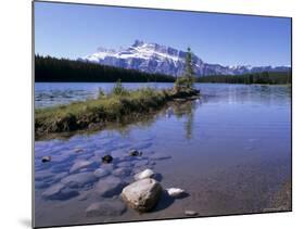 Two Jack Lake with Mount Rundle Beyond, Banff National Park, Unesco World Heritage Site, Alberta-Pearl Bucknall-Mounted Photographic Print