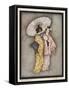 Two Japanese Geisha Girls, One Holding a Parasol-null-Framed Stretched Canvas