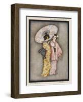 Two Japanese Geisha Girls, One Holding a Parasol-null-Framed Art Print