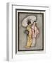 Two Japanese Geisha Girls, One Holding a Parasol-null-Framed Art Print