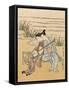 Two Japanese Lovers Play the Shamisen-Suzuki Harunobu-Framed Stretched Canvas